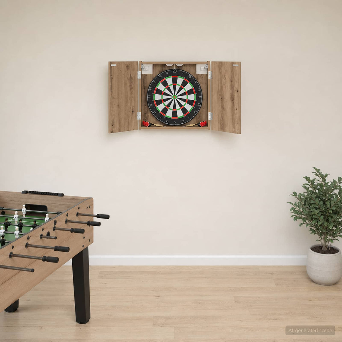 Dartbord Kabinet 56 X 12 X 53,5 Cm Bewerkt Hout