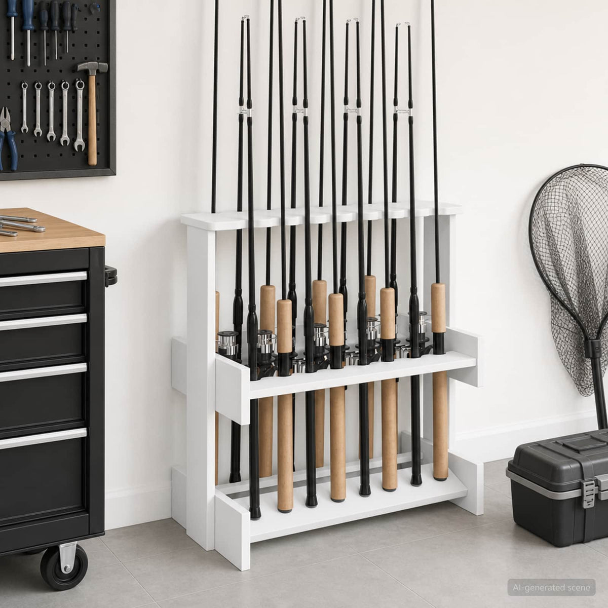 Hengelhouder Bewerkt Hout 60 X 35 X 60 Cm