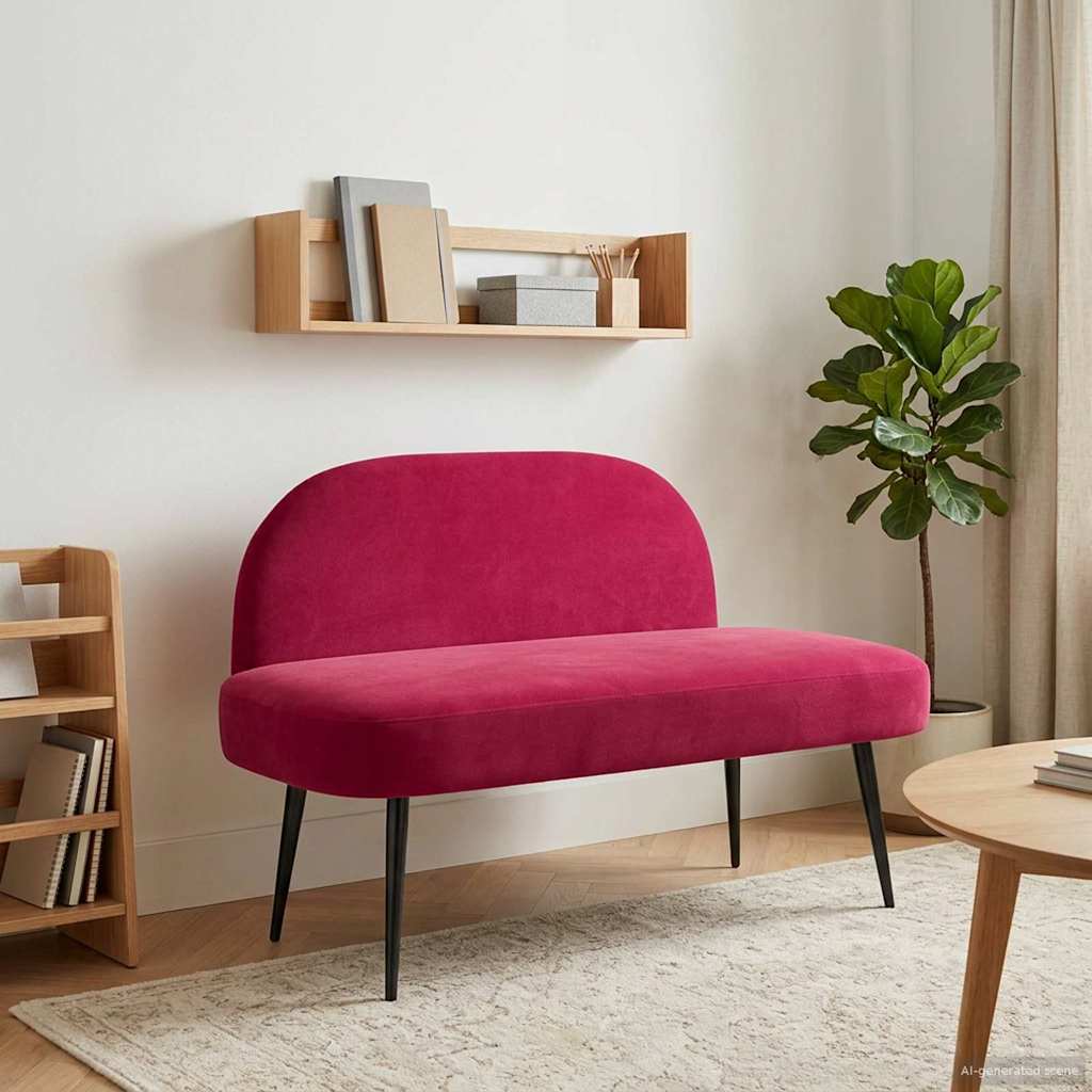 Beklede Bank Met Rugleuning 110 X 60 X 76 Cm Fluweel