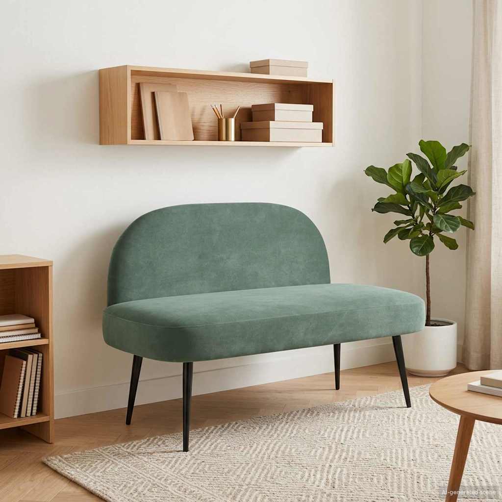 Beklede Bank Met Rugleuning 110 X 60 X 76 Cm Fluweel