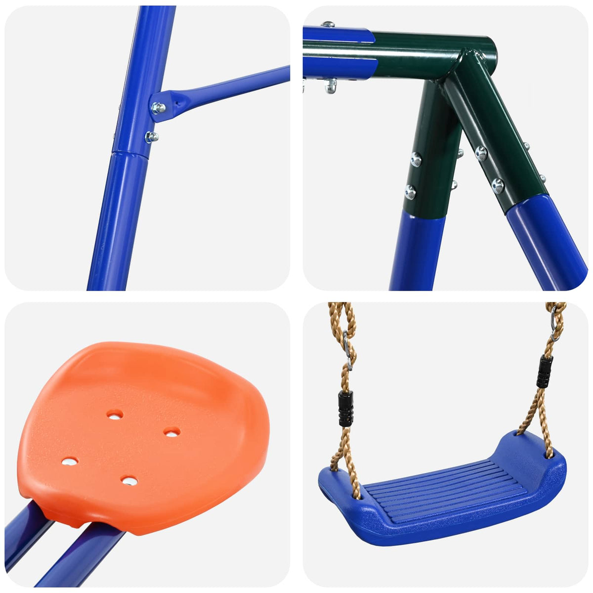 Buiten Schommelframe Met Glijbaan Voor Tot 3 Kinderen