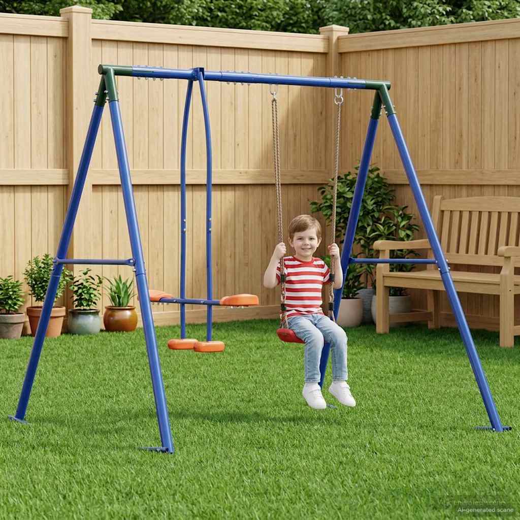 Buiten Schommelframe Met Glijbaan Voor Tot 3 Kinderen