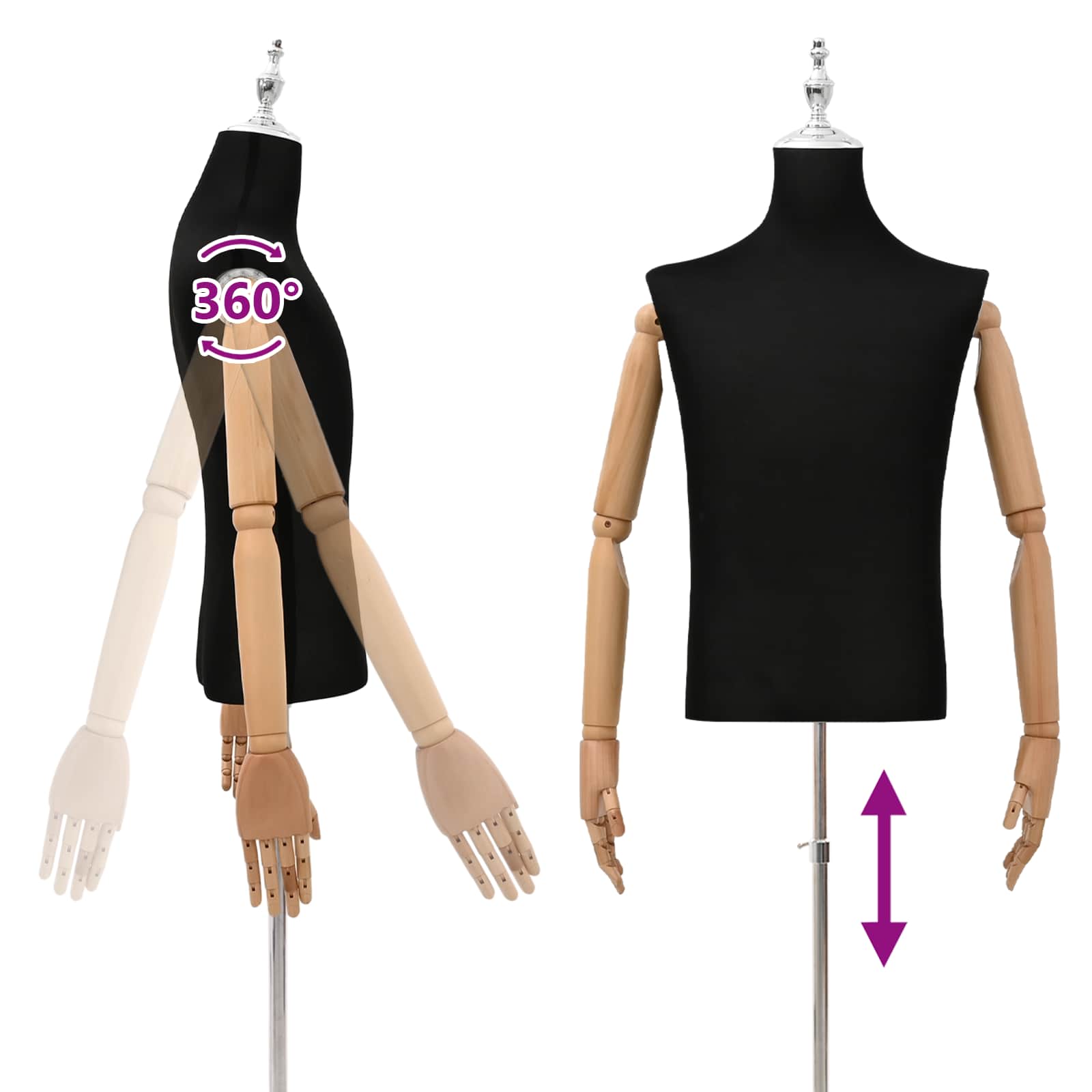 Verstelbare Mannequin Van 170-218 Cm Met Voet Man Pp