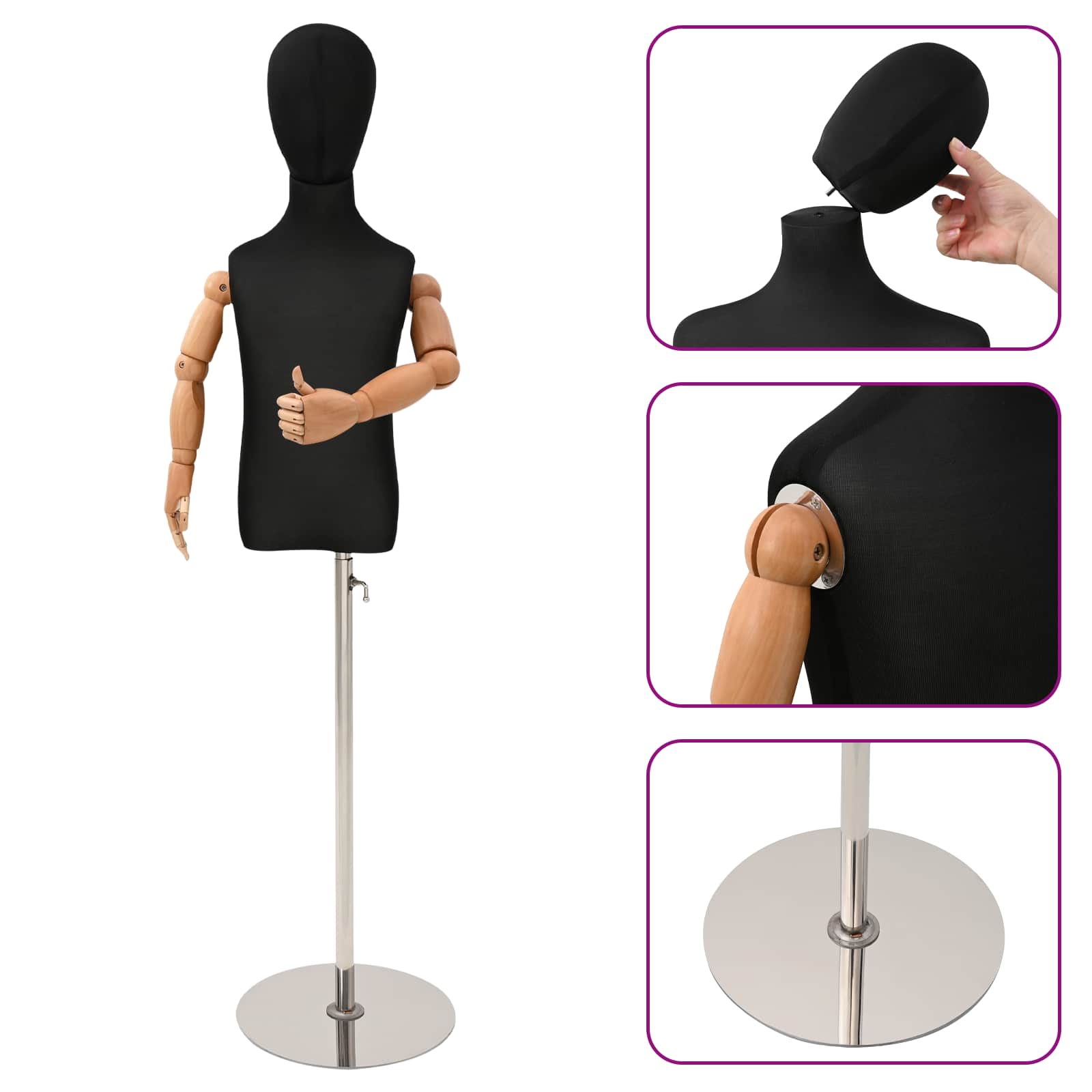 Verstelbare 120-150 Cm Mannequin Met Basis Uniseks Pp