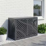 Airco ombouw antraciet 90 x 40 x 60 cm – bladeren golfpatroon