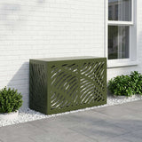 Airco ombouw olijfgroen 90 x 40 x 60 cm – bladeren golfpatroon