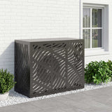 Airco ombouw zwart 110 x 50 x 80 cm – bladeren golfpatroon