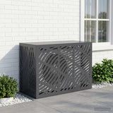 Airco ombouw antraciet 110 x 50 x 80 cm – bladeren golfpatroon