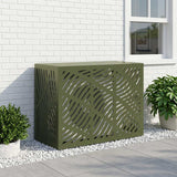 Airco ombouw olijfgroen 110 x 50 x 80 cm – bladeren golfpatroon