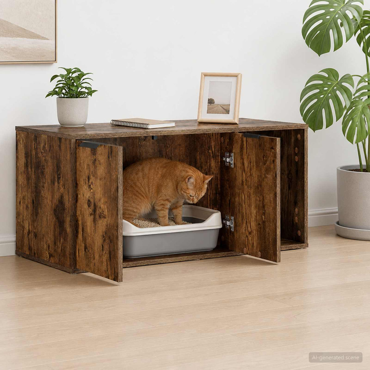 Kattenkrat Meubel Bewerkt Hout
