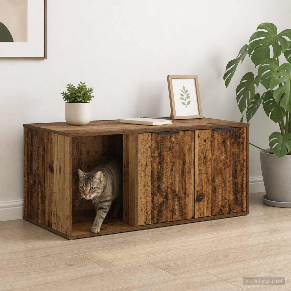 Kattenkrat Meubel Bewerkt Hout