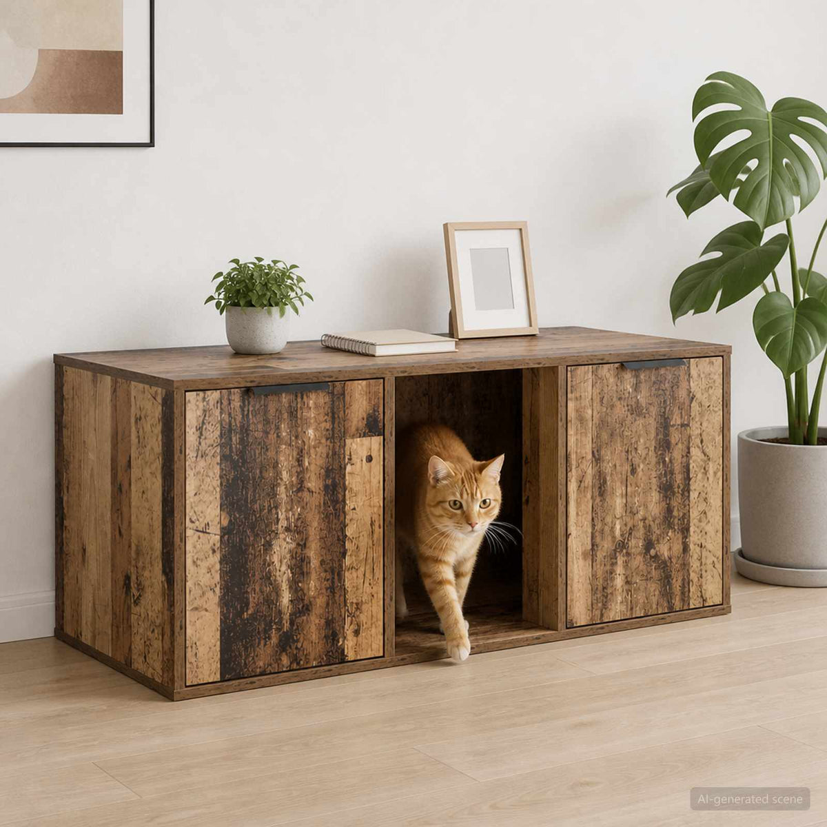 Kattenkrat Meubel Bewerkt Hout