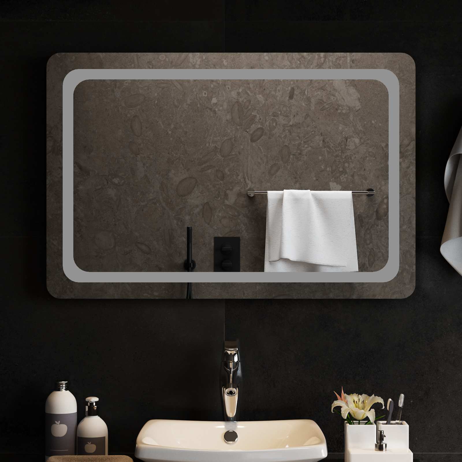 Led Badkamer Spiegel Transparant Gehard Glas