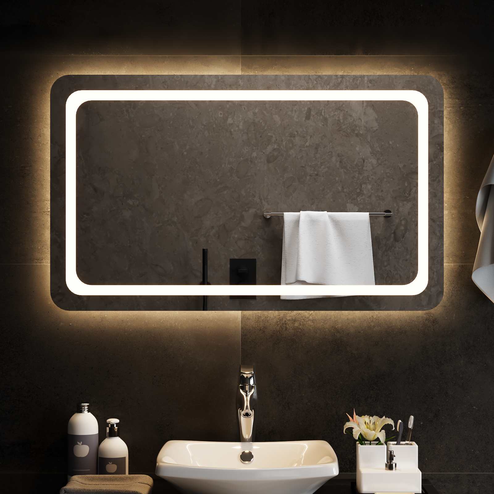 Led Badkamer Spiegel Transparant Gehard Glas