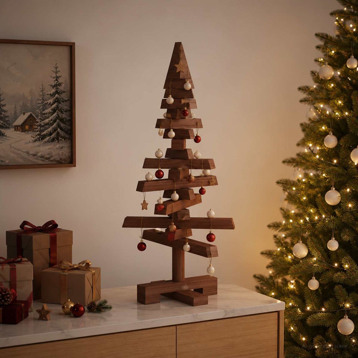 Houten Kerstboom Kotka 60 Cm Massief Grenenhout