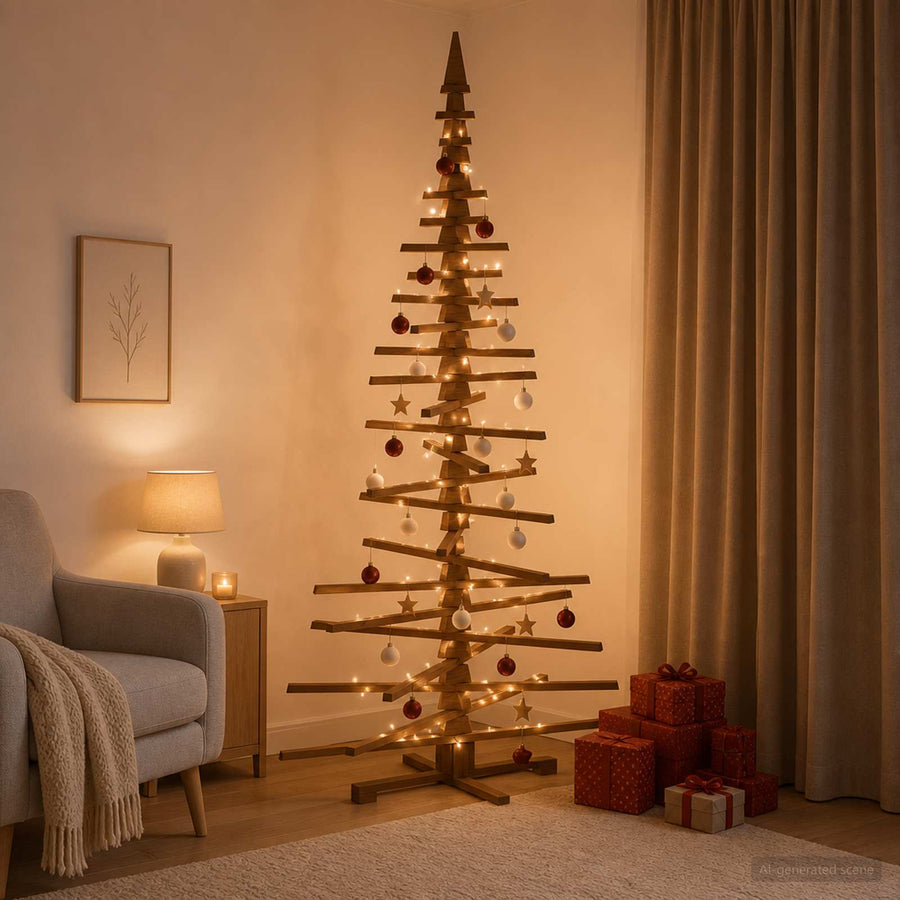 Houten Kerstboom Kotka 210 Cm Massief Grenenhout — Default Title