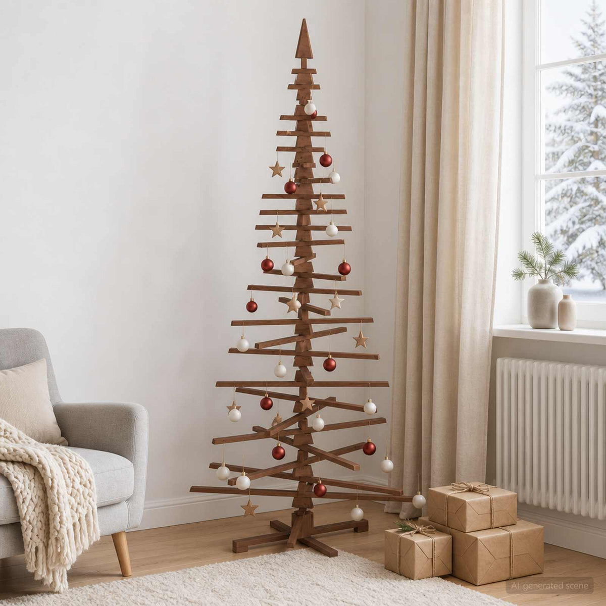 Houten Kerstboom Kotka 240 Cm Massief Grenenhout