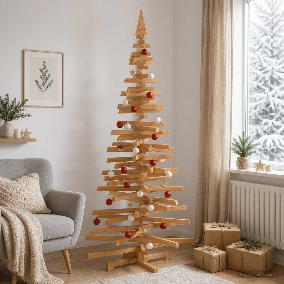Houten Kerstboom Kotka 240 Cm Massief Grenenhout