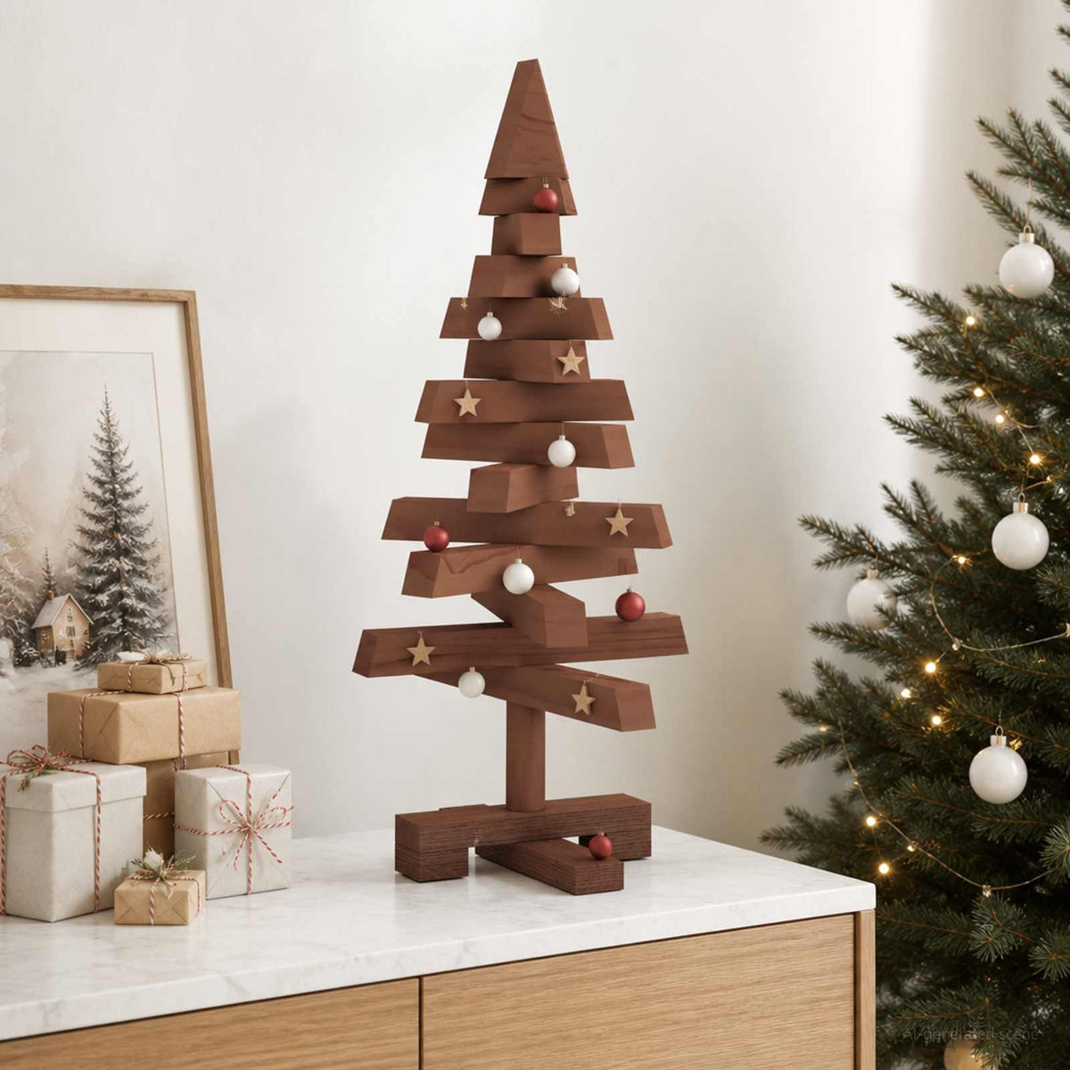 Houten Kerstboom Kotka 60 Cm Massief Grenenhout