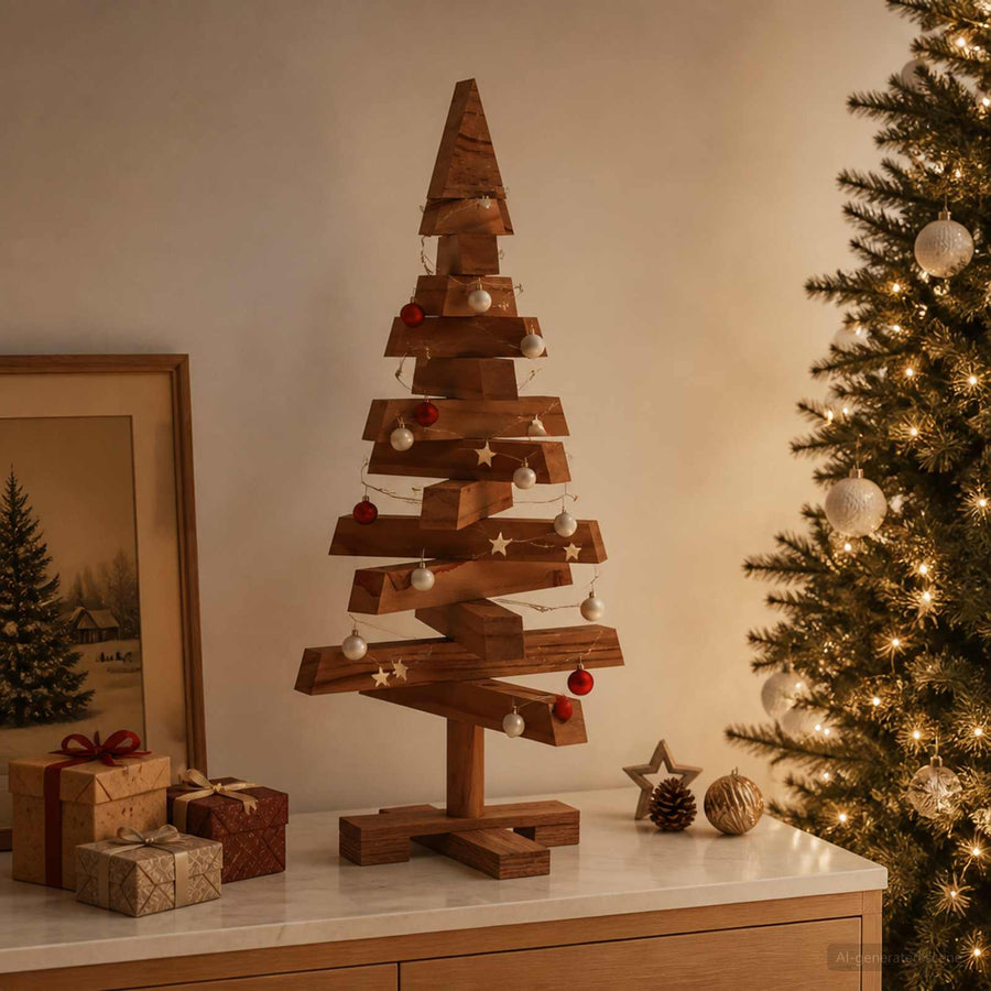 Houten Kerstboom Kotka 60 Cm Massief Grenenhout — Default Title