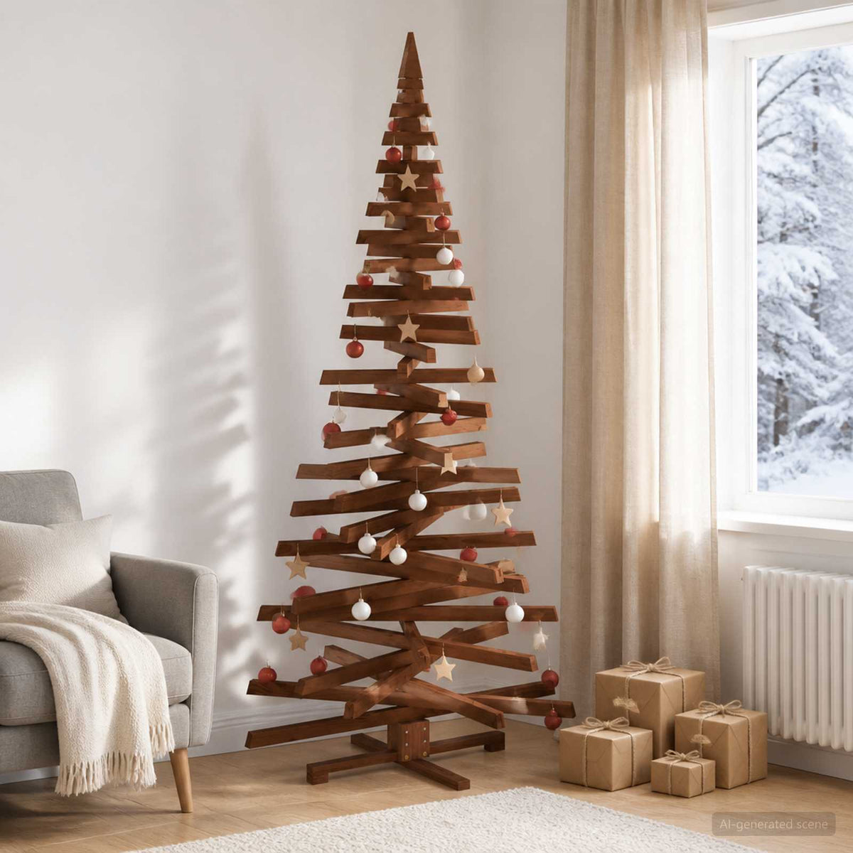 Houten Kerstboom Kotka 210 Cm Massief Grenenhout