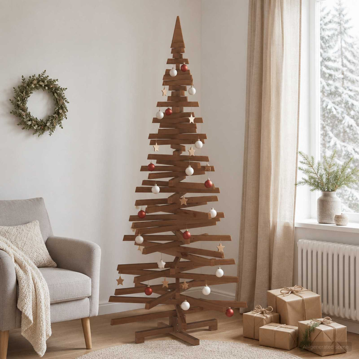 Houten Kerstboom Kotka 240 Cm Massief Grenenhout