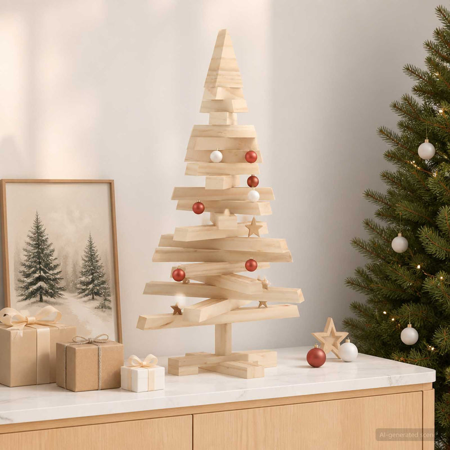 Houten Kerstboom Kotka 60 Cm Massief Grenenhout Natuurlijk — Default Title
