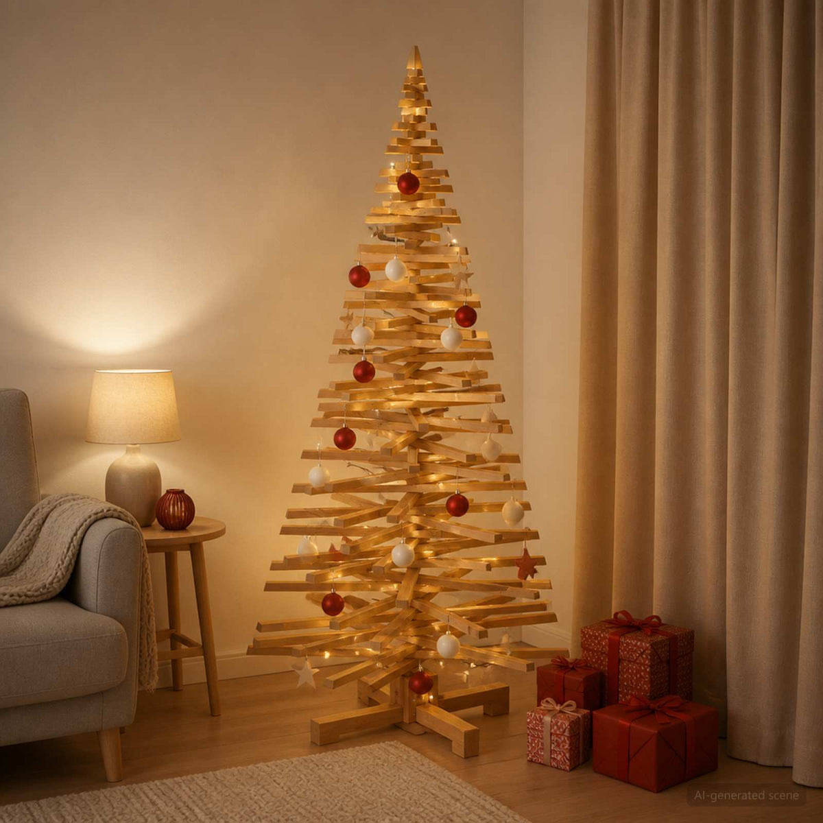 Houten Kerstboom Kotka 180 Cm Massief Grenenhout
