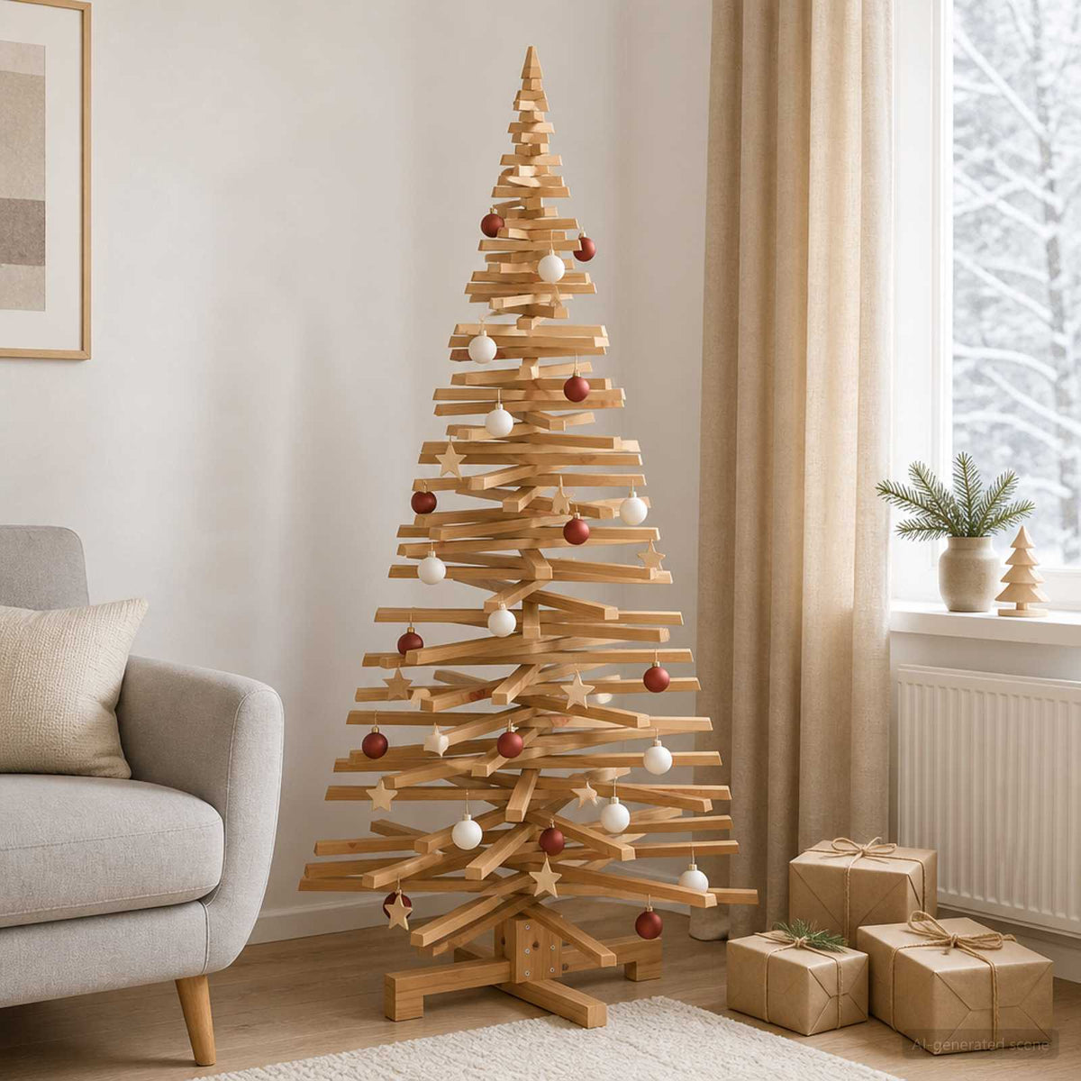 Houten Kerstboom Kotka 180 Cm Massief Grenenhout