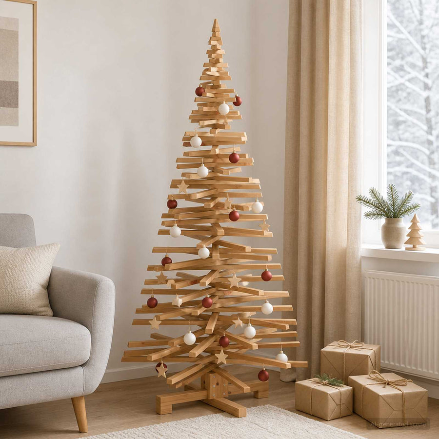 Houten Kerstboom Kotka 180 Cm Massief Grenenhout — Default Title