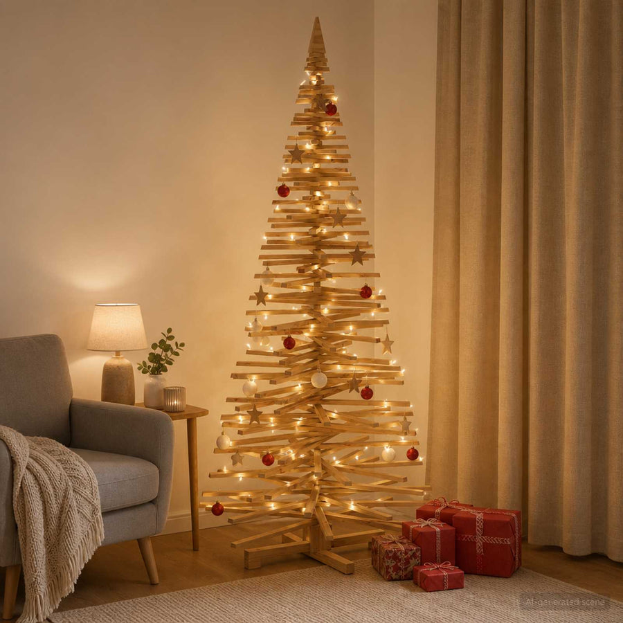 Houten Kerstboom Kotka 240 Cm Massief Grenenhout — Default Title