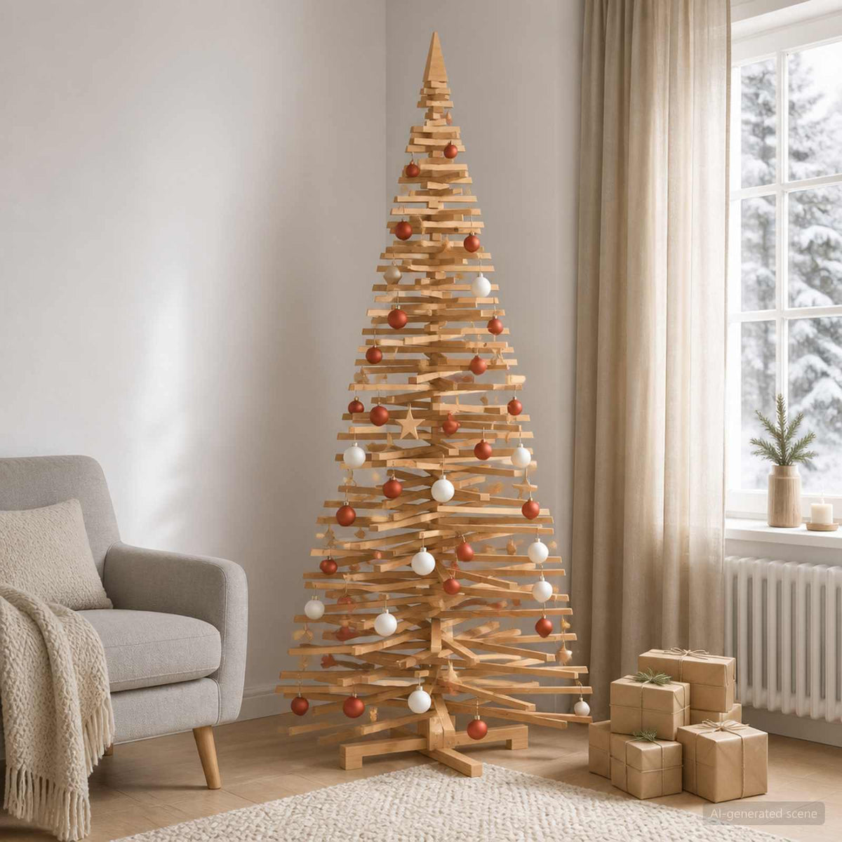 Houten Kerstboom Kotka 240 Cm Massief Grenenhout