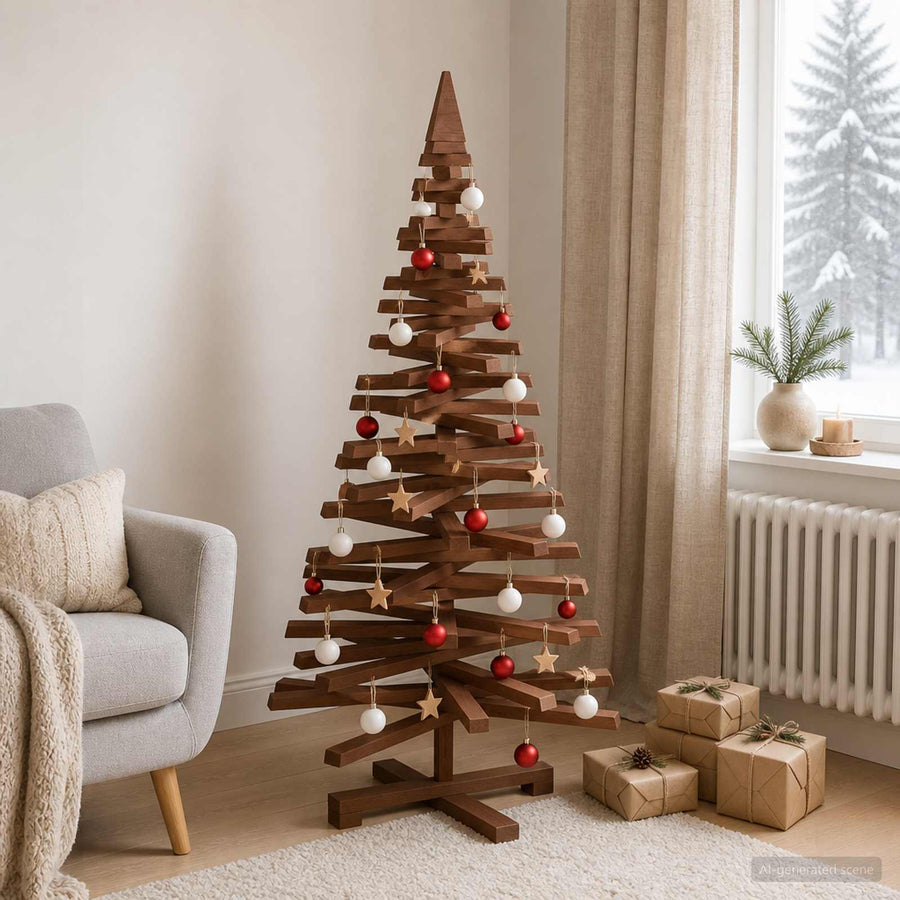 Houten Kerstboom Kotka 120 Cm Massief Grenenhout — Default Title