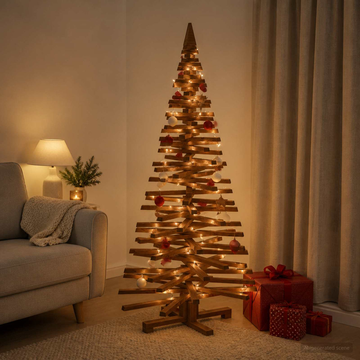 Houten Kerstboom Kotka 150 Cm Massief Grenenhout