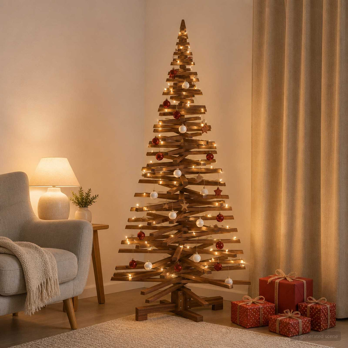 Houten Kerstboom Kotka 180 Cm Massief Grenenhout