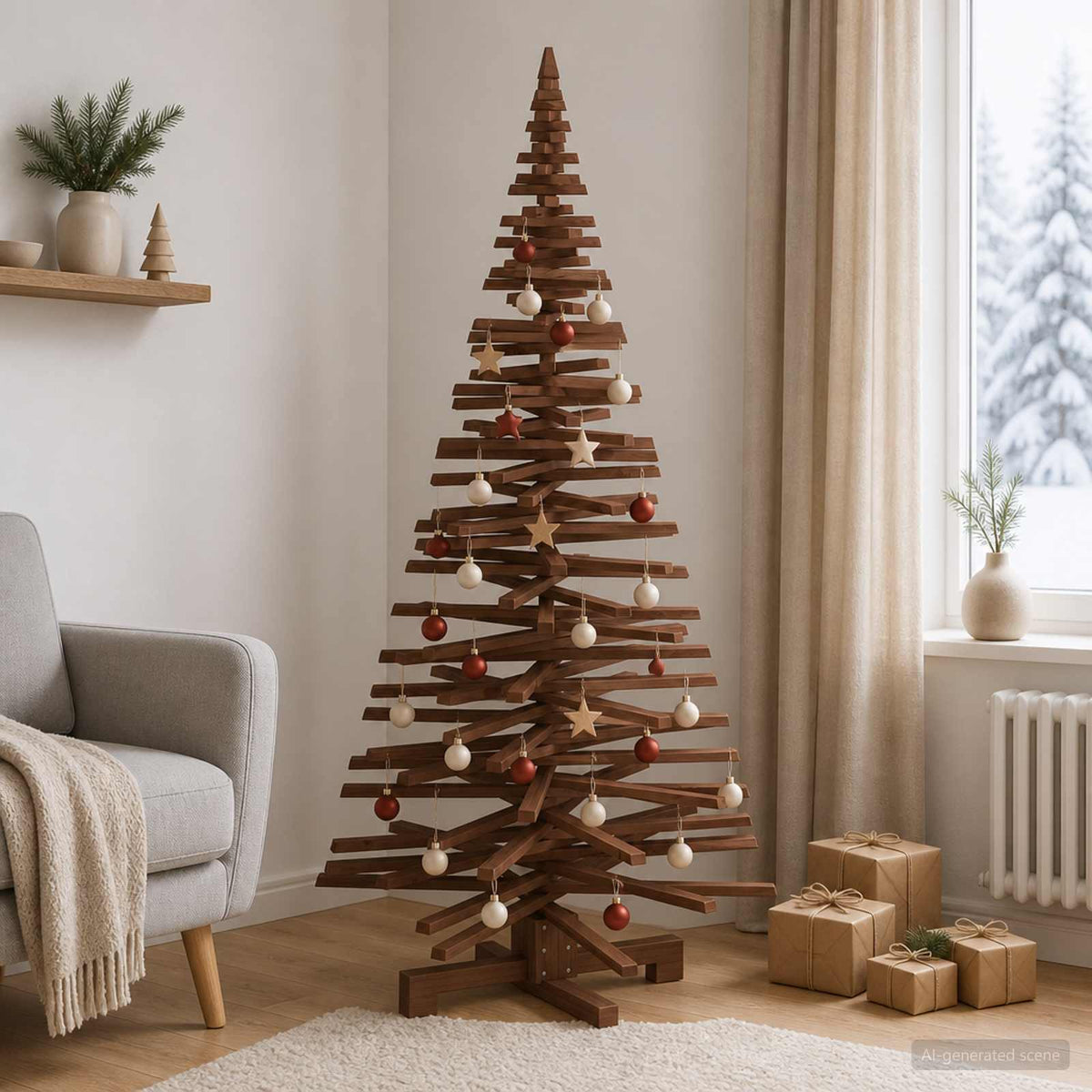 Houten Kerstboom Kotka 180 Cm Massief Grenenhout