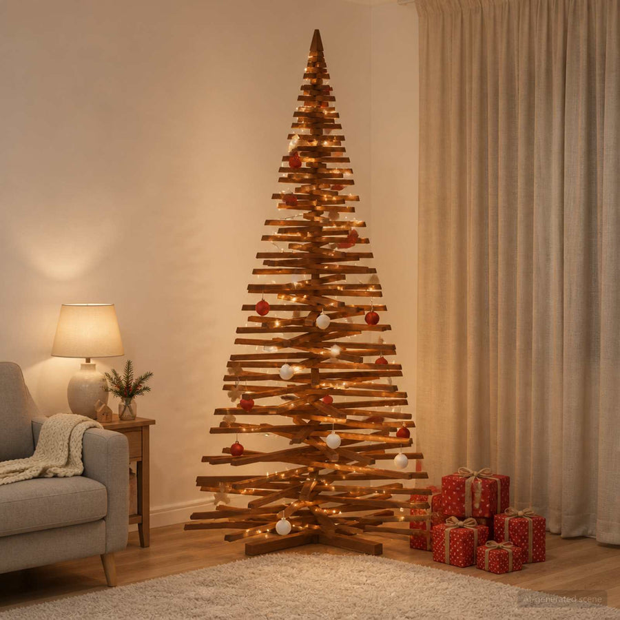 Houten Kerstboom Kotka 210 Cm Massief Grenenhout — Default Title