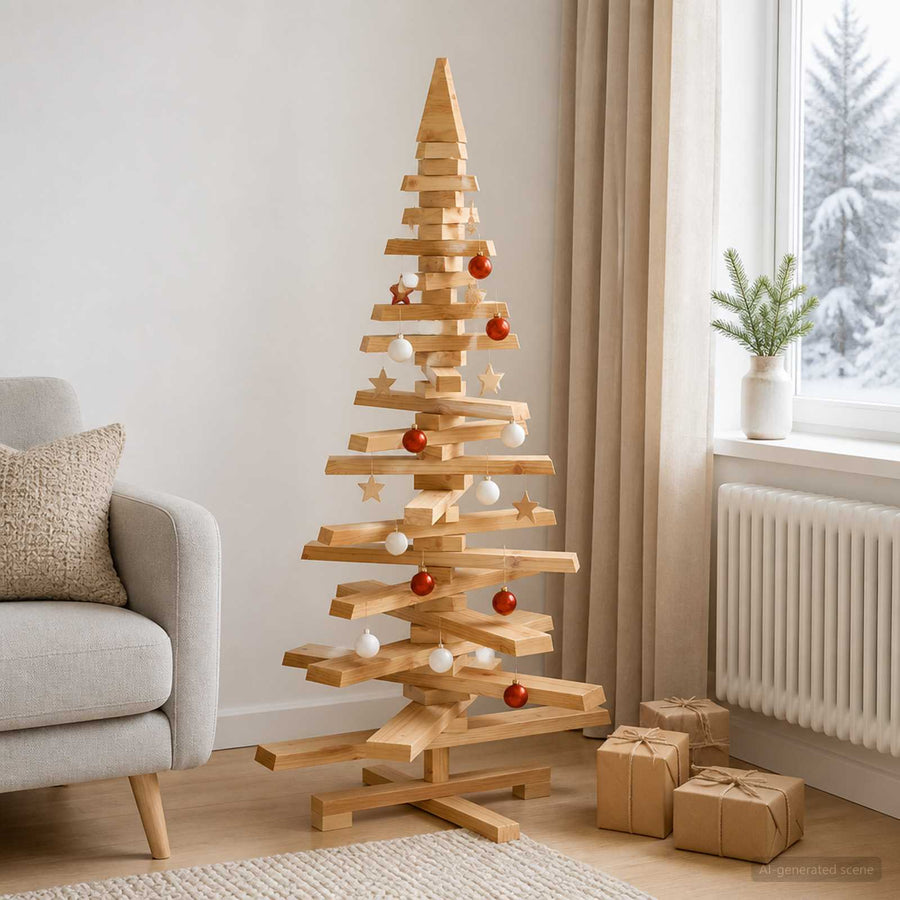 Houten Kerstboom Kotka 120 Cm Massief Grenenhout — Default Title