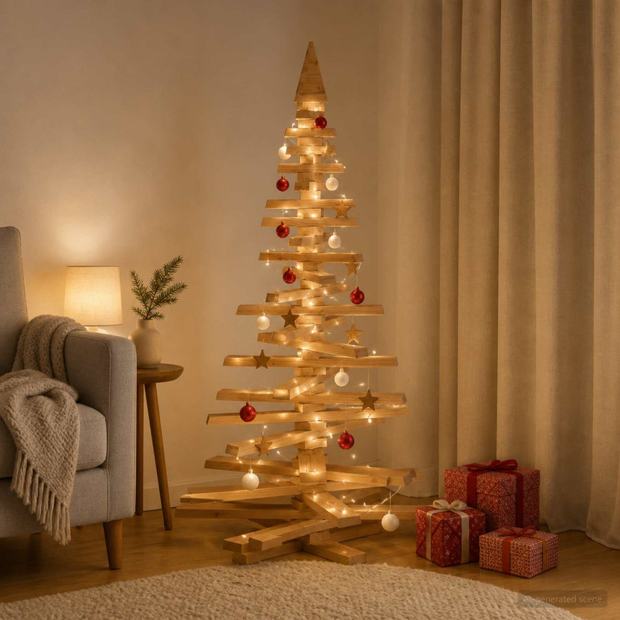 Houten Kerstboom Kotka 150 Cm Massief Grenenhout — Default Title