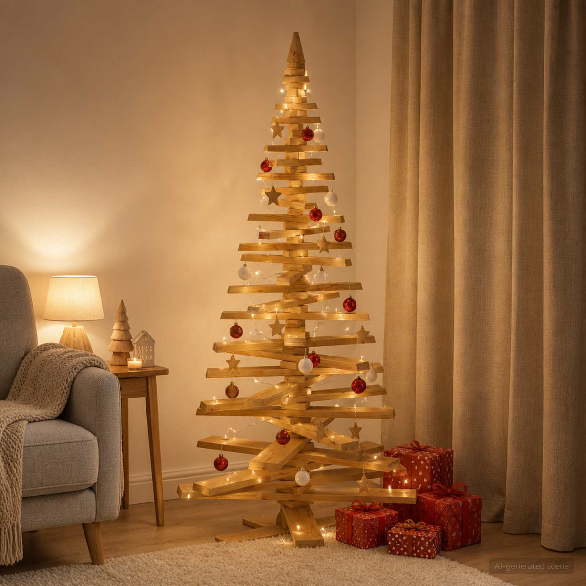 Houten Kerstboom Kotka 180 Cm Massief Grenenhout