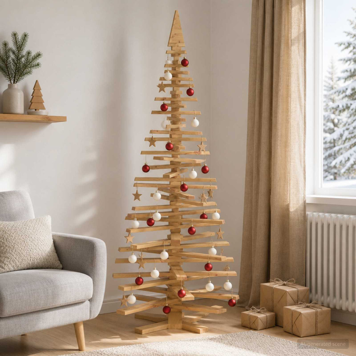 Houten Kerstboom Kotka 240 Cm Massief Grenenhout