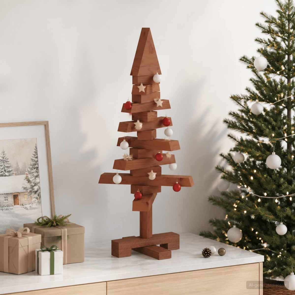 Houten Kerstboom Kotka 60 Cm Massief Grenenhout