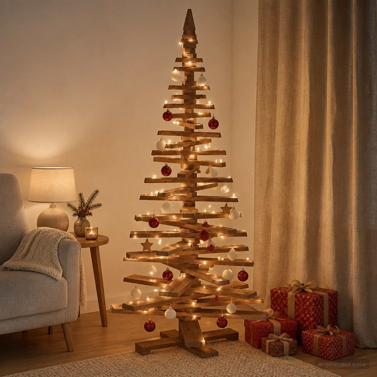 Houten Kerstboom Kotka 180 Cm Massief Grenenhout