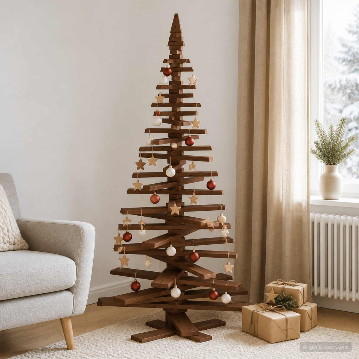 Houten Kerstboom Kotka 180 Cm Massief Grenenhout
