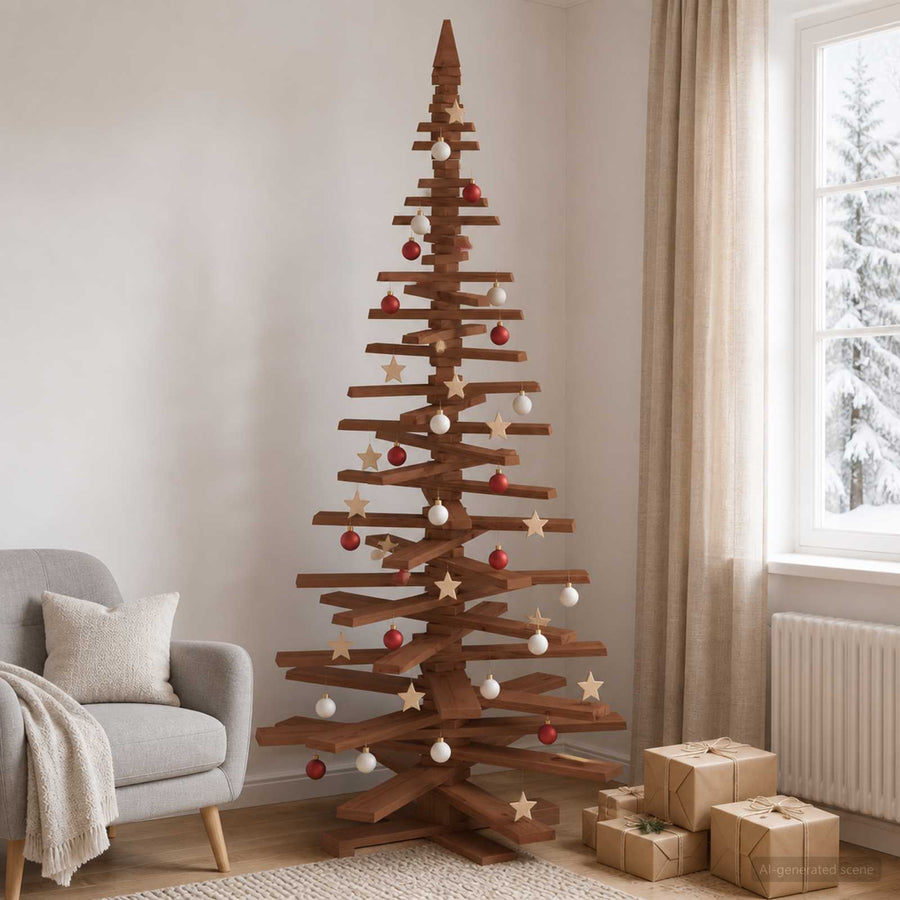 Houten Kerstboom Kotka 210 Cm Massief Grenenhout — Default Title