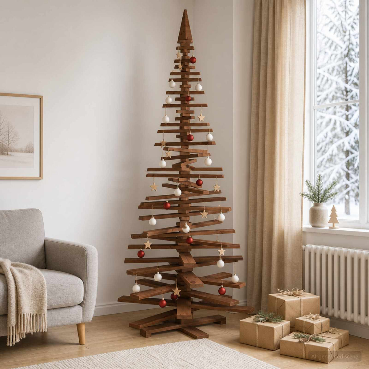 Houten Kerstboom Kotka 240 Cm Massief Grenenhout
