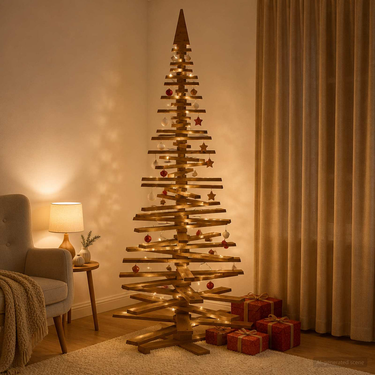 Houten Kerstboom Kotka 240 Cm Massief Grenenhout