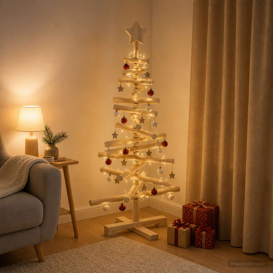 Houten Kerstboom Kotka 90 Cm Massief Grenenhout Natuurlijk — Default Title