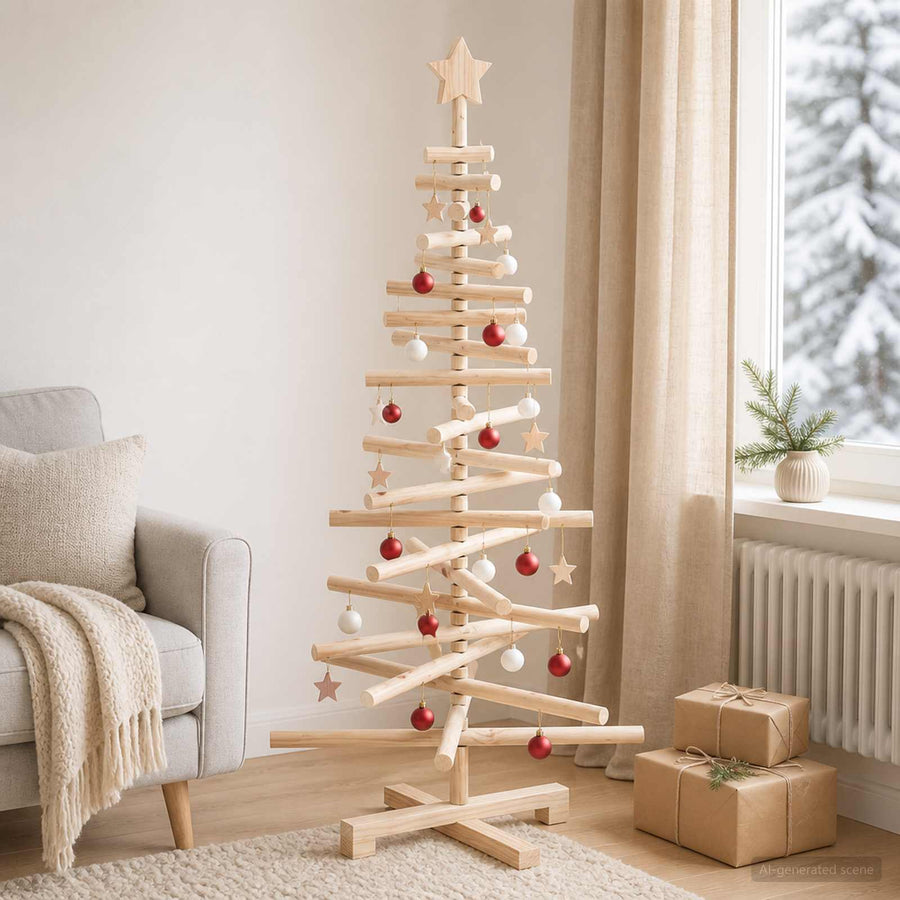 Houten Kerstboom Kotka 120 Cm Massief Grenenhout Natuurlijk — Default Title
