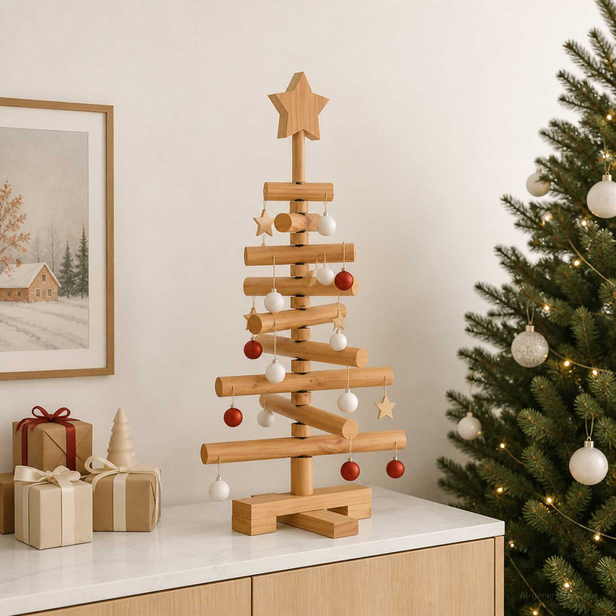 Houten Kerstboom Kotka 60 Cm Massief Grenenhout — Default Title